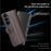 For Samsung Galaxy S26 FE Case Genuine Split Leather Phone Cover with Wallet Stand - Black - 4