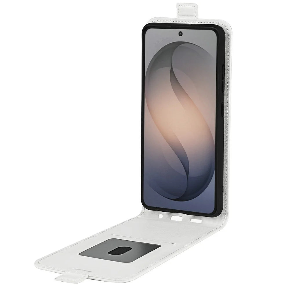 For Samsung Galaxy S26 FE Case with Card Slots Vertical Flip Leather Phone Cover - White - 2