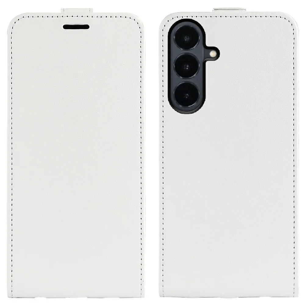 For Samsung Galaxy S26 FE Case with Card Slots Vertical Flip Leather Phone Cover - White - 4