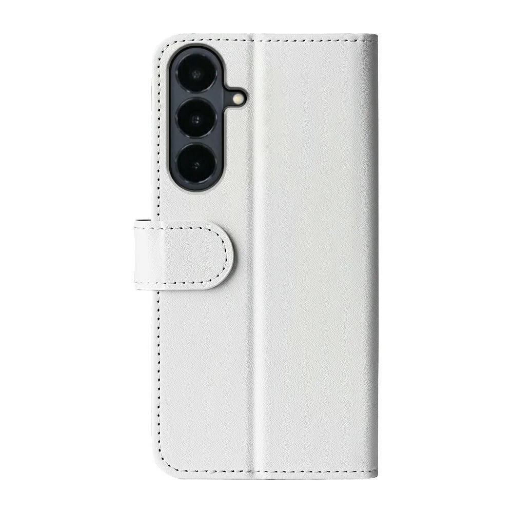 For Samsung Galaxy S26 FE Case Crazy Horse Texture Stand Leather Phone Cover - White - 6