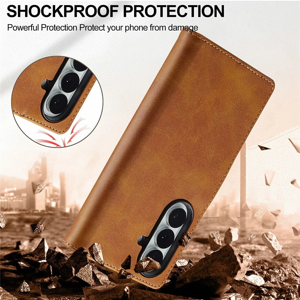 LC.IMEEKE for Samsung Galaxy Z Fold8 Ultra Case Wallet Calf Texture Leather Phone Cover - Yellow - 4