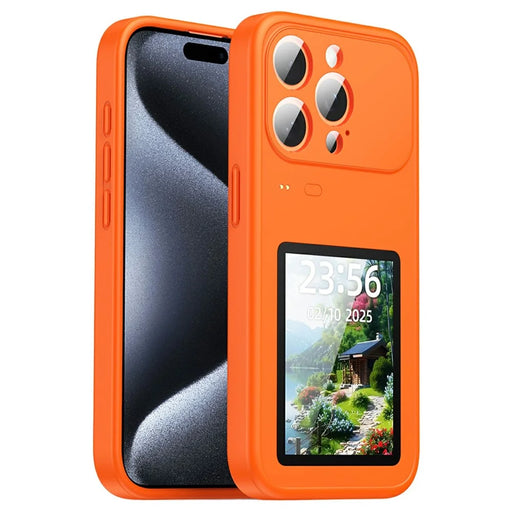 For iPhone 17 Pro Dynamic Phone Case 3.5 inch Multi-functional Color Screen Back Cover - Orange - 1
