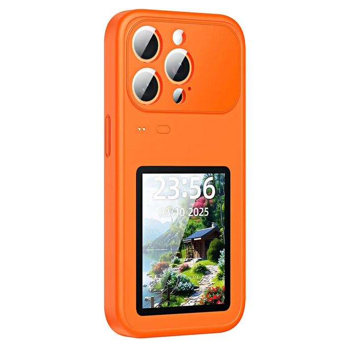 For iPhone 15 Pro Dynamic Phone Case 3.0 inch Multi-functional Color Screen Back Cover - Orange - 1