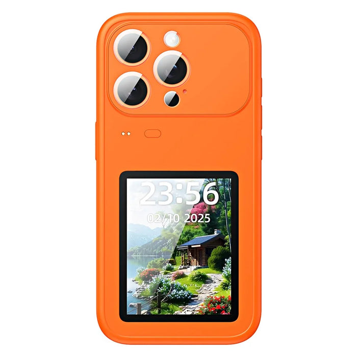 For iPhone 15 Pro Dynamic Phone Case 3.0 inch Multi-functional Color Screen Back Cover - Orange - 2