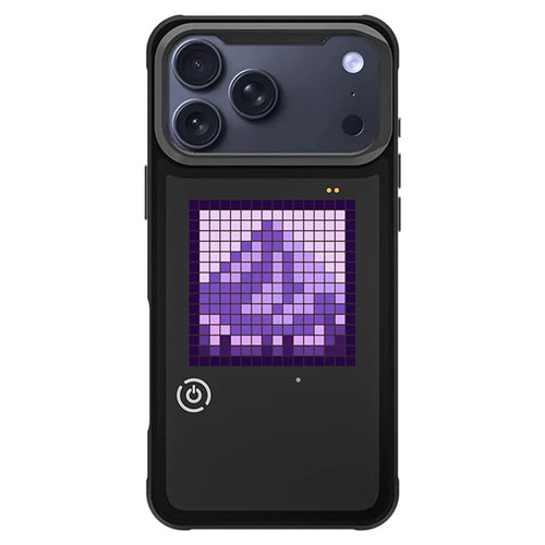 For iPhone 17 Pro Max Customizable LED Pixel Display Phone Case with 16x16 Screen Music Rhythm Sync PC+TPU Cover - Black - 1
