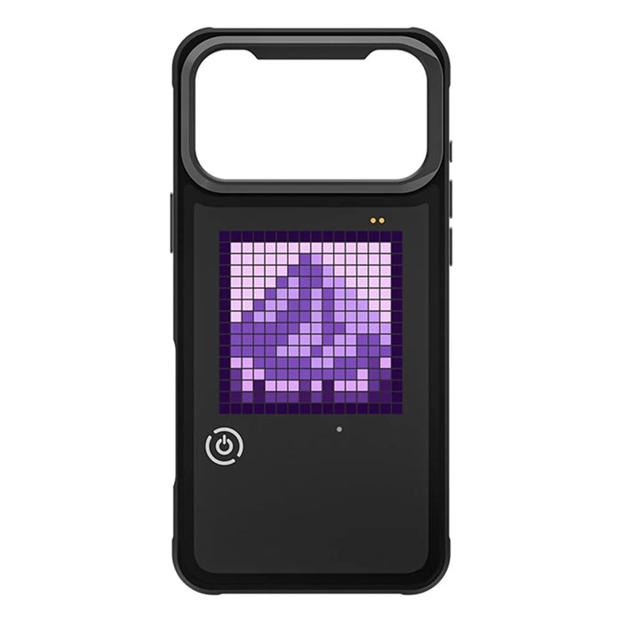 For iPhone 17 Pro Max Customizable LED Pixel Display Phone Case with 16x16 Screen Music Rhythm Sync PC+TPU Cover - Black - 2