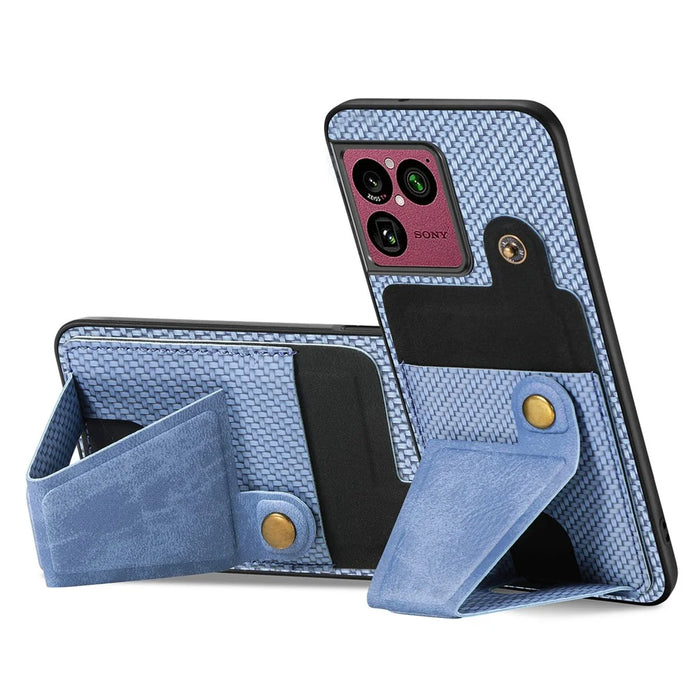 For Sony Xperia 1 VIII K-Shaped Kickstand Case Leather Phone Back Cover - Blue - 2