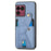 For Sony Xperia 1 VIII K-Shaped Kickstand Case Leather Phone Back Cover - Blue - 5