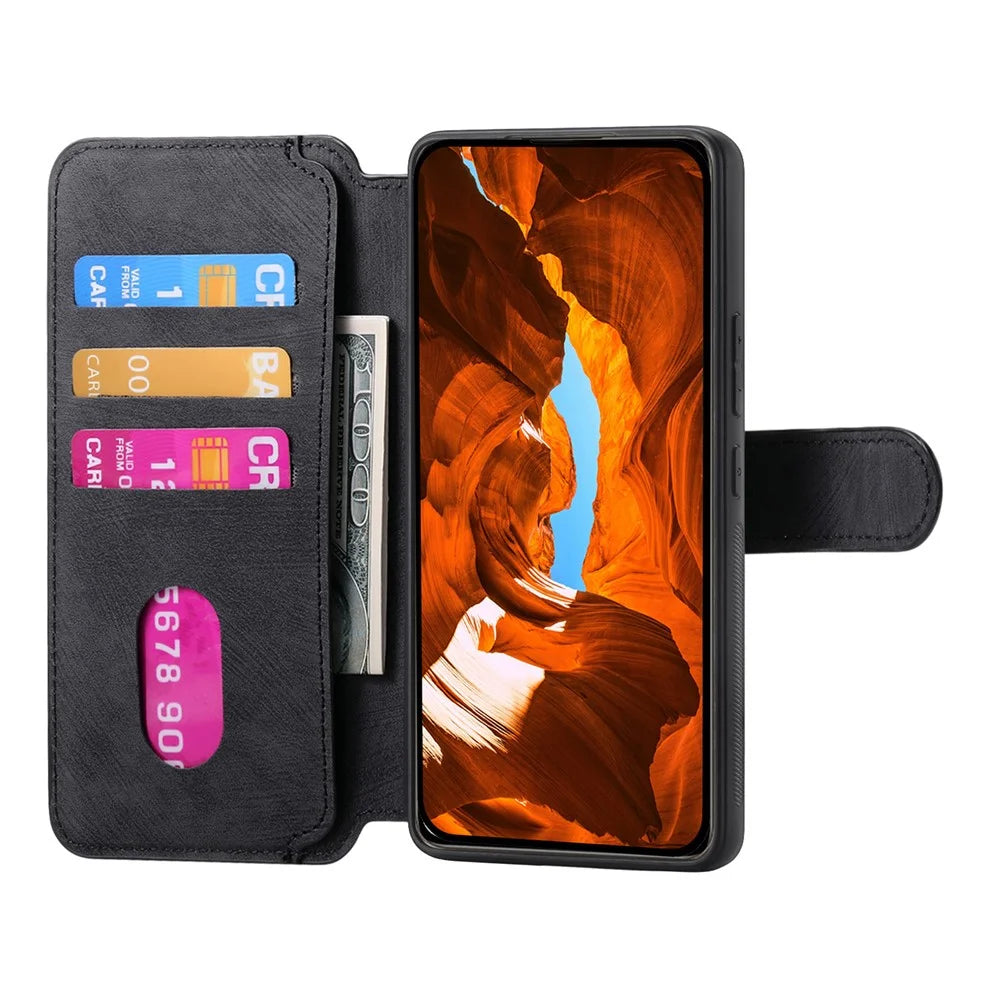 CASENEO MW-03 For Sony Xperia 1 VIII Magnetic Case Detachable Leather Phone Wallet Cover - Black - 2