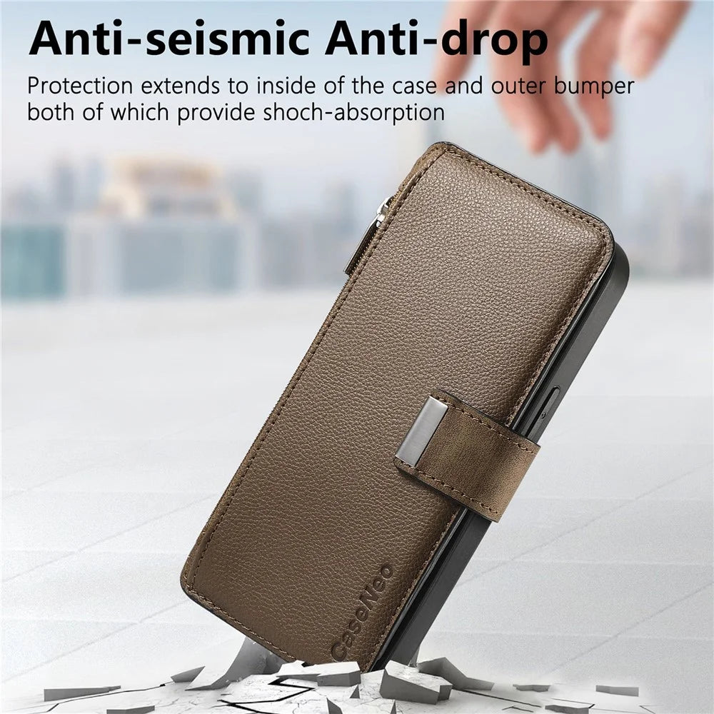 CASENEO MW-02 For Sony Xperia 1 VIII Case Detachable Magnetic Leather Flip Cover - Brown - 3