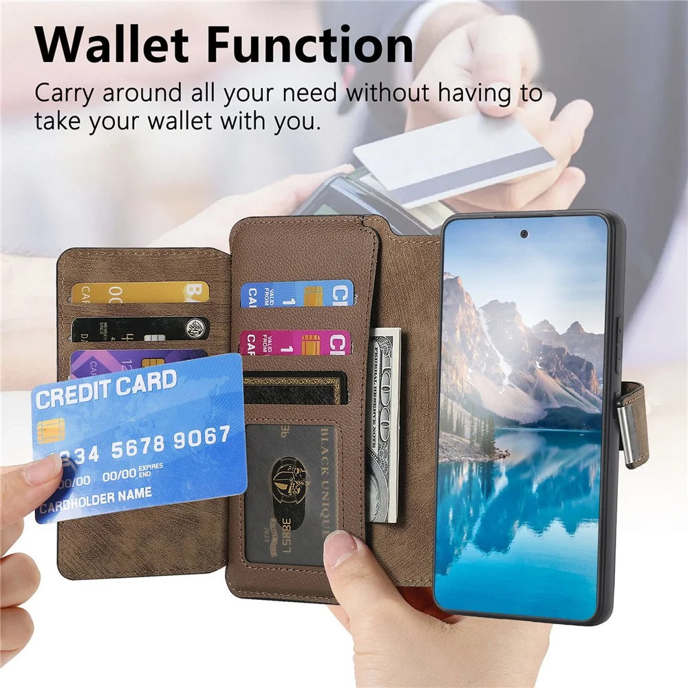CASENEO MW-02 For Sony Xperia 1 VIII Case Detachable Magnetic Leather Flip Cover - Brown - 5