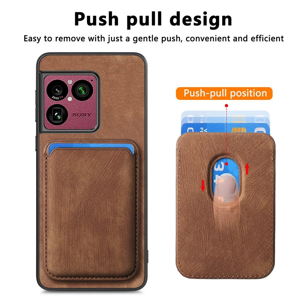 For Sony Xperia 1 VIII Magnetic Case Retro Leather + TPU Phone Cover with Detachable Card Slot - Brown - 2