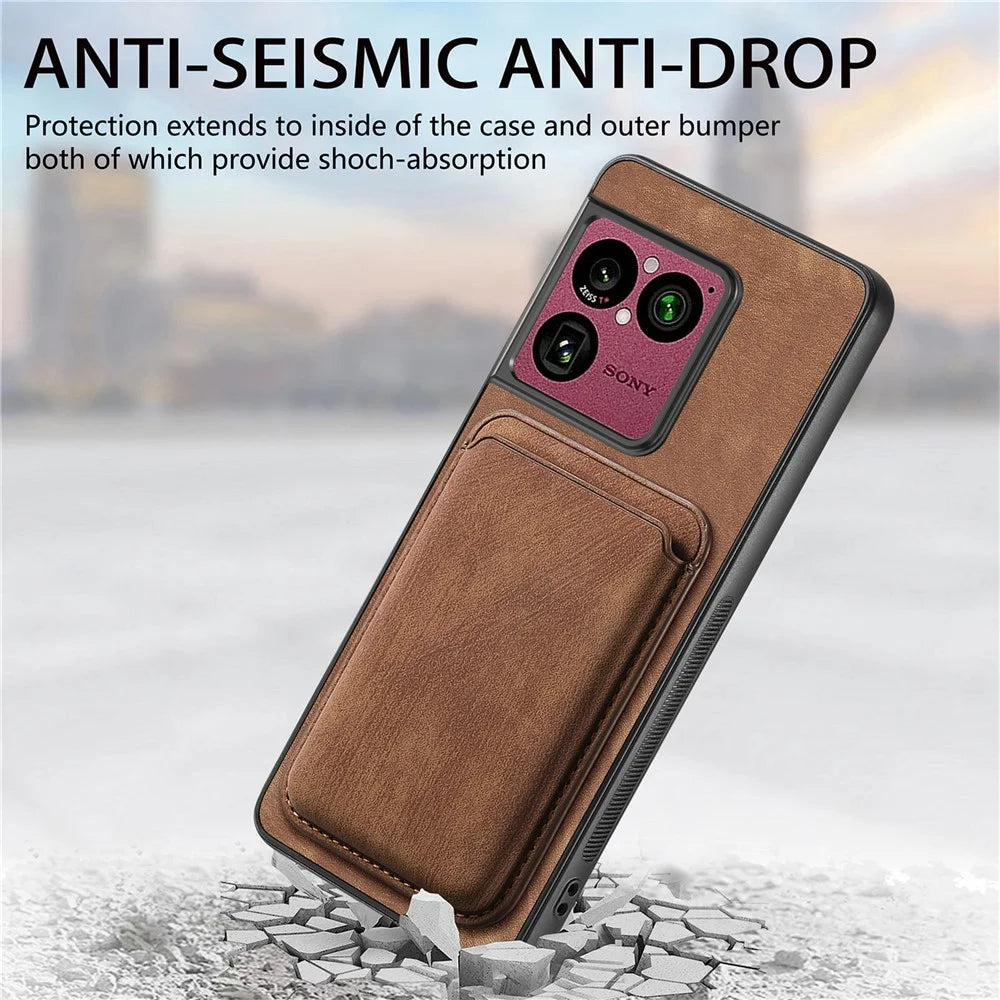 For Sony Xperia 1 VIII Magnetic Case Retro Leather + TPU Phone Cover with Detachable Card Slot - Brown - 6