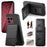 For Sony Xperia 1 VIII Case Cloth Texture Leather + PC + TPU Cover with RFID Blocking Card Holder - Black - 1