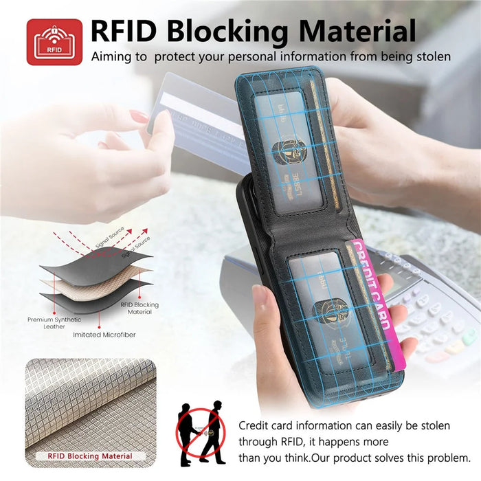 For Sony Xperia 1 VIII Case Cloth Texture Leather + PC + TPU Cover with RFID Blocking Card Holder - Black - 7