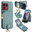 For Sony Xperia 1 VIII Case Card Holder Kickstand Leather Back Cover with Shoulder Strap - Blue - 1
