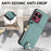 For Sony Xperia 1 VIII Case Card Holder Kickstand Leather Back Cover with Shoulder Strap - Blue - 5