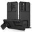 For Samsung Galaxy S23 Kickstand Phone Case Slide Camera Protection PC + TPU Drop-Proof Cover - Black - 1