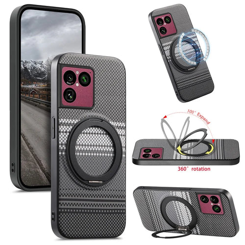 For Sony Xperia 1 VIII Magnetic Case Rotation Kickstand PU Leather + TPU Phone Cover - Grey - 1