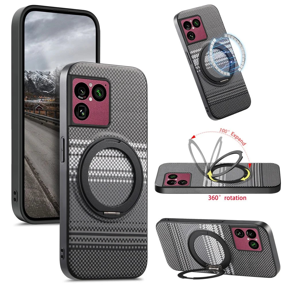 For Sony Xperia 1 VIII Magnetic Case Rotation Kickstand PU Leather + TPU Phone Cover - Grey - 1
