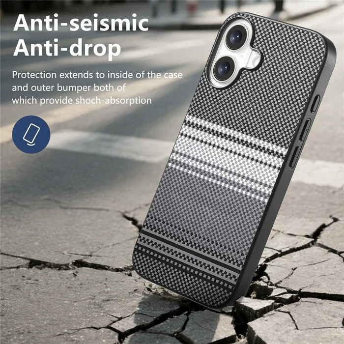 For iPhone 17 Magnetic Case PU Leather + PC + TPU Gradient Phone Cover - Black - 5