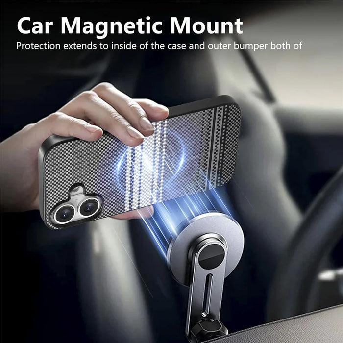 For iPhone 17 Magnetic Case PU Leather + PC + TPU Gradient Phone Cover - Black - 6