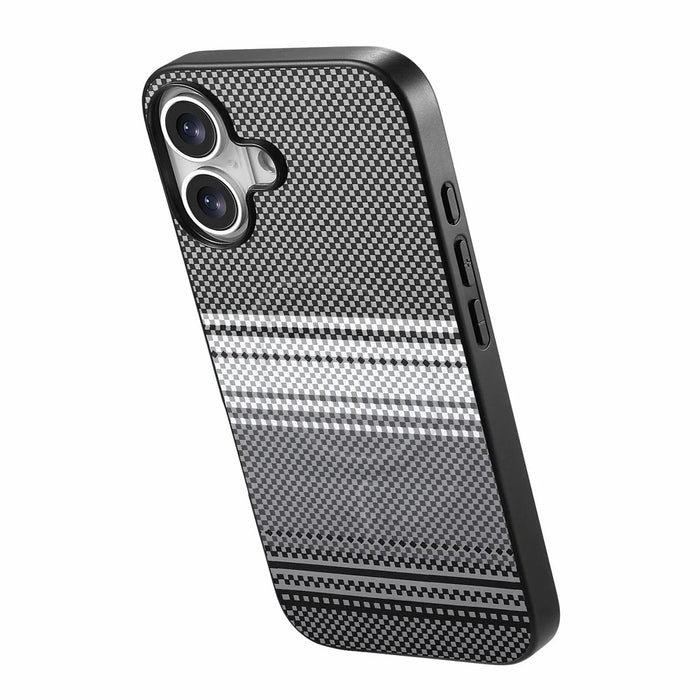 For iPhone 16 Magnetic Case PU Leather + PC + TPU Gradient Phone Cover - Black - 2