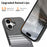 For iPhone 16 Magnetic Case PU Leather + PC + TPU Gradient Phone Cover - Black - 4