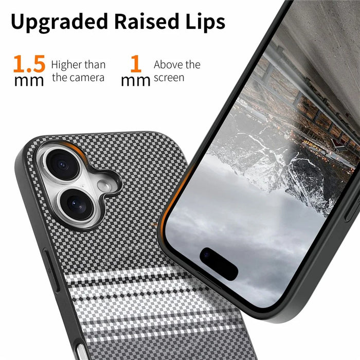 For iPhone 16 Magnetic Case PU Leather + PC + TPU Gradient Phone Cover - Black - 4
