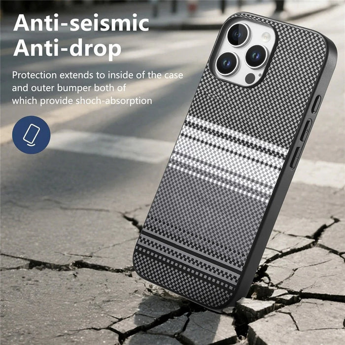 For iPhone 16 Pro Magnetic Case PU Leather + PC + TPU Gradient Phone Cover - Black - 5