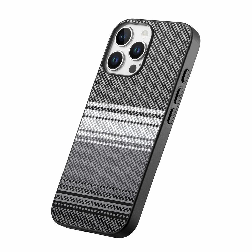 For iPhone 16 Pro Max Magnetic Case PU Leather + PC + TPU Gradient Phone Cover - Black - 2