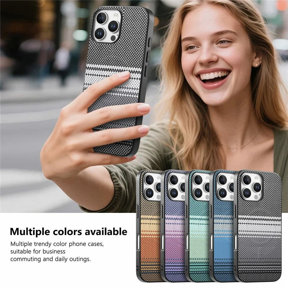 For iPhone 16 Pro Max Magnetic Case PU Leather + PC + TPU Gradient Phone Cover - Black - 7