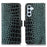 For Samsung Galaxy S26 FE Case RFID Blocking Wallet Crocodile Texture Genuine Cow Leather Phone Cover - Green - 1