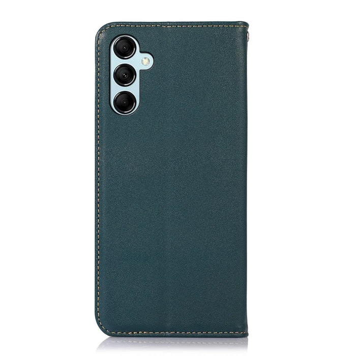 KHAZNEH For Samsung Galaxy S26 FE Case Wallet Genuine Cow Leather Phone Cover Nappa Texture - Green - 7