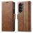 LC.IMEEKE For Samsung Galaxy Z Fold8 Ultra Leather Case RFID Blocking Card Slots Phone Cover - Brown - 1