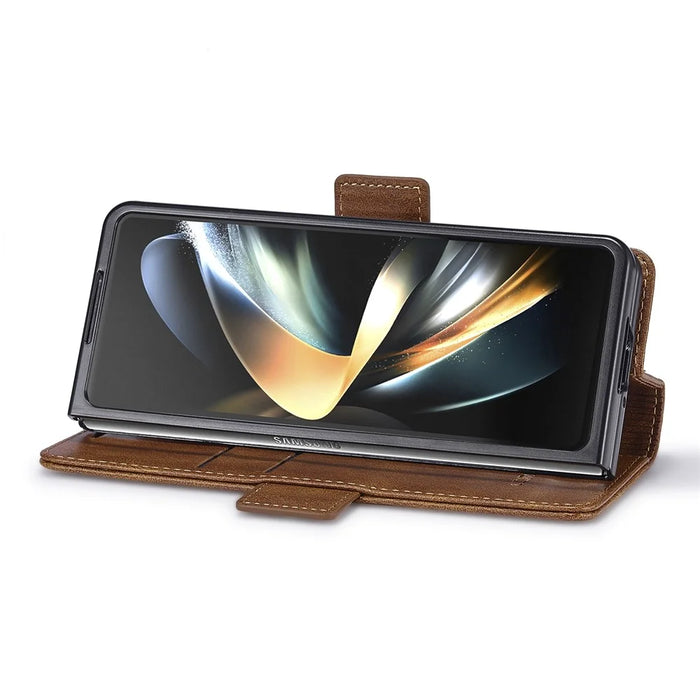 LC.IMEEKE For Samsung Galaxy Z Fold8 Ultra Leather Case RFID Blocking Card Slots Phone Cover - Brown - 3