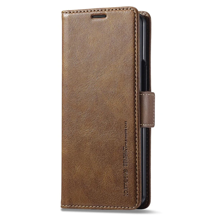 LC.IMEEKE For Samsung Galaxy Z Fold8 Ultra Leather Case RFID Blocking Card Slots Phone Cover - Brown - 5