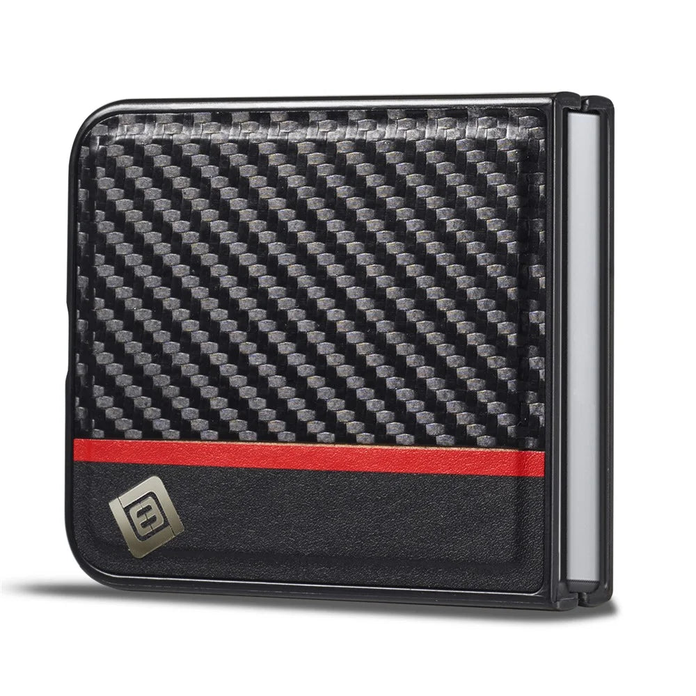 LC.IMEEKE For Samsung Galaxy Z Flip8 Case Carbon Fiber Texture Leather + TPU + EVA Phone Cover - 3