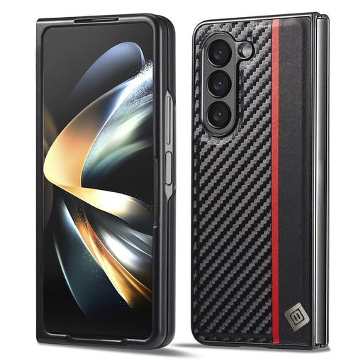 LC.IMEEKE For Samsung Galaxy Z Fold8 Ultra Case Carbon Fiber Texture Leather + TPU + EVA Phone Cover - 1