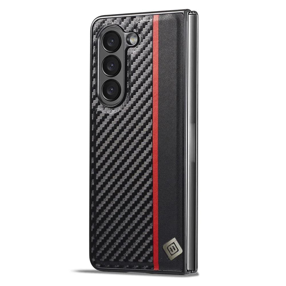 LC.IMEEKE For Samsung Galaxy Z Fold8 Ultra Case Carbon Fiber Texture Leather + TPU + EVA Phone Cover - 4