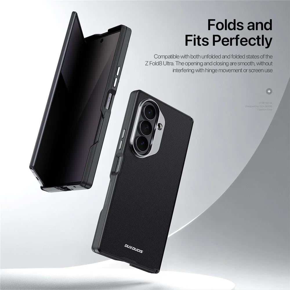DUX DUCIS Vyne Series For Samsung Galaxy Z Fold8 Ultra Magnetic Case Hinge Protection PU Leather + TPU Protective Cover - Black - 5