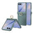 For Samsung Galaxy Z Flip8 Case with Tempered Glass Film Ring Holder Kickstand PC Phone Cover - Green - 1