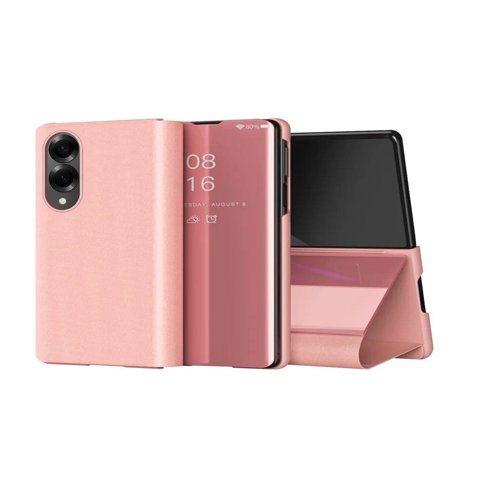 For Samsung Galaxy Z Fold8 Flip Leather Cover with Stand Full Body Protective Phone Case - Rose Gold - 2