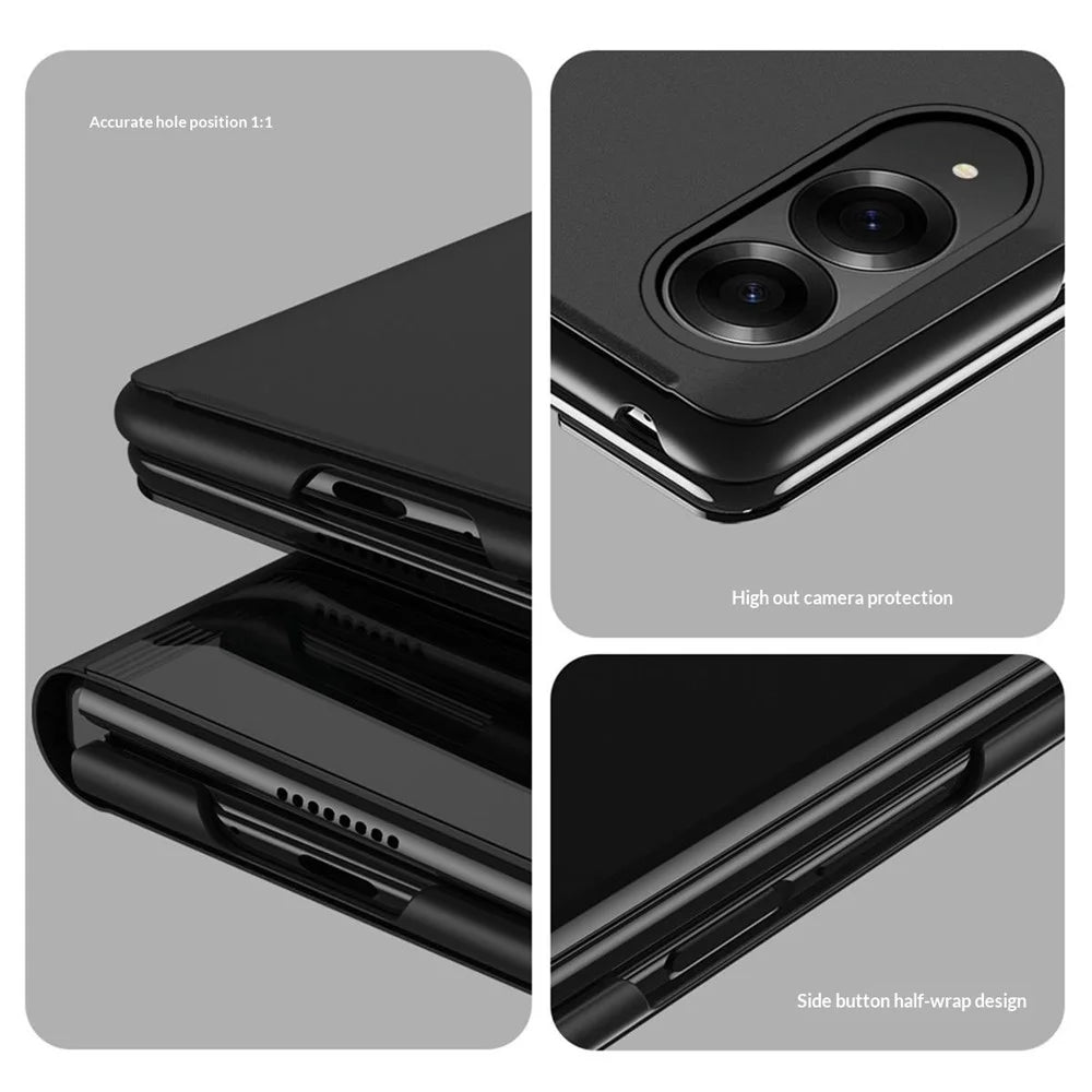 For Samsung Galaxy Z Fold8 Flip Leather Cover with Stand Full Body Protective Phone Case - Rose Gold - 7