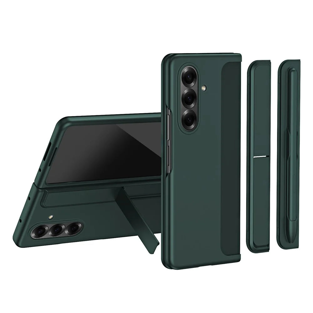 For Samsung Galaxy Z Fold8 Ultra Case Kickstand Hard PC Slim Phone Cover with Stylus - Green - 1