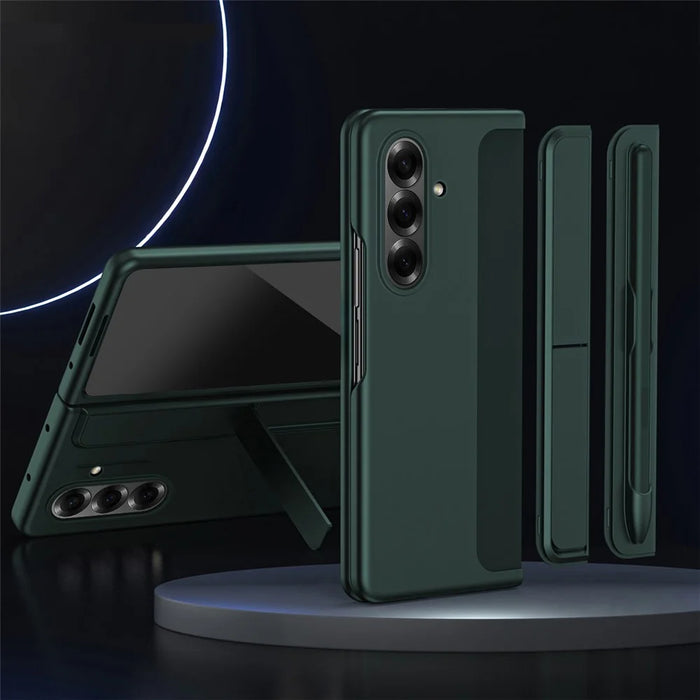 For Samsung Galaxy Z Fold8 Ultra Case Kickstand Hard PC Slim Phone Cover with Stylus - Green - 2