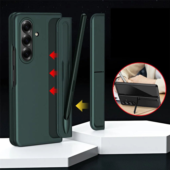 For Samsung Galaxy Z Fold8 Ultra Case Kickstand Hard PC Slim Phone Cover with Stylus - Green - 3