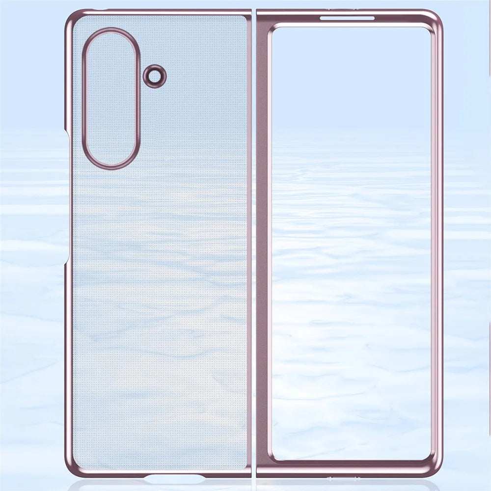 For Samsung Galaxy Z Fold8 Ultra Case Clear PC Electroplating Hard Phone Cover - Rose Gold - 2