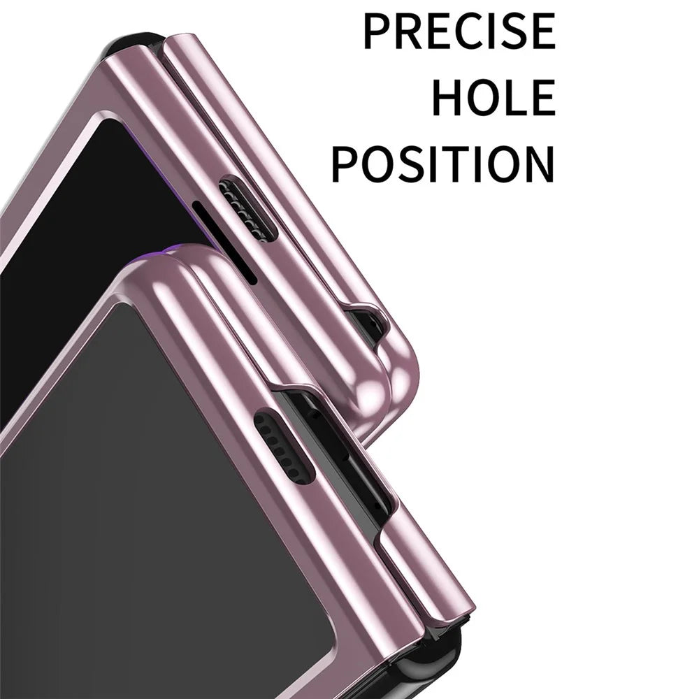 For Samsung Galaxy Z Fold8 Ultra Case Clear PC Electroplating Hard Phone Cover - Rose Gold - 5