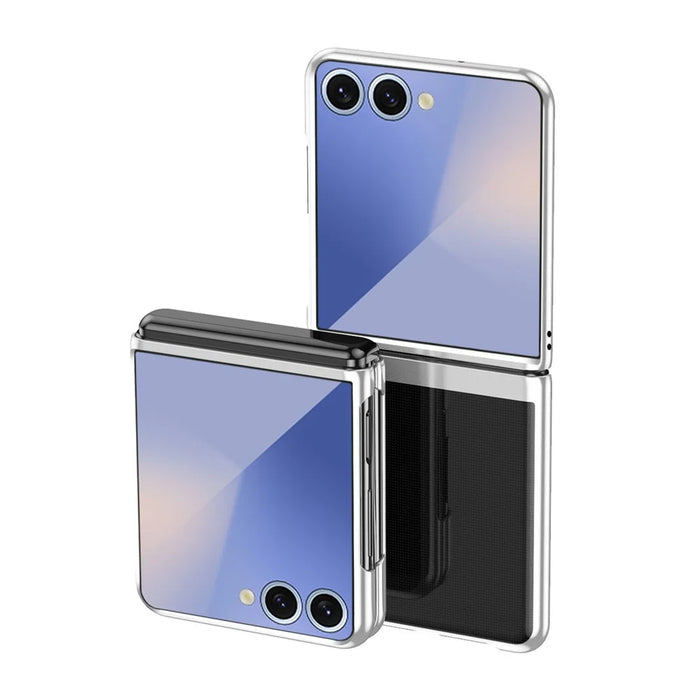 For Samsung Galaxy Z Flip8 Case Clear PC Electroplating Hard Phone Cover - Silver - 1